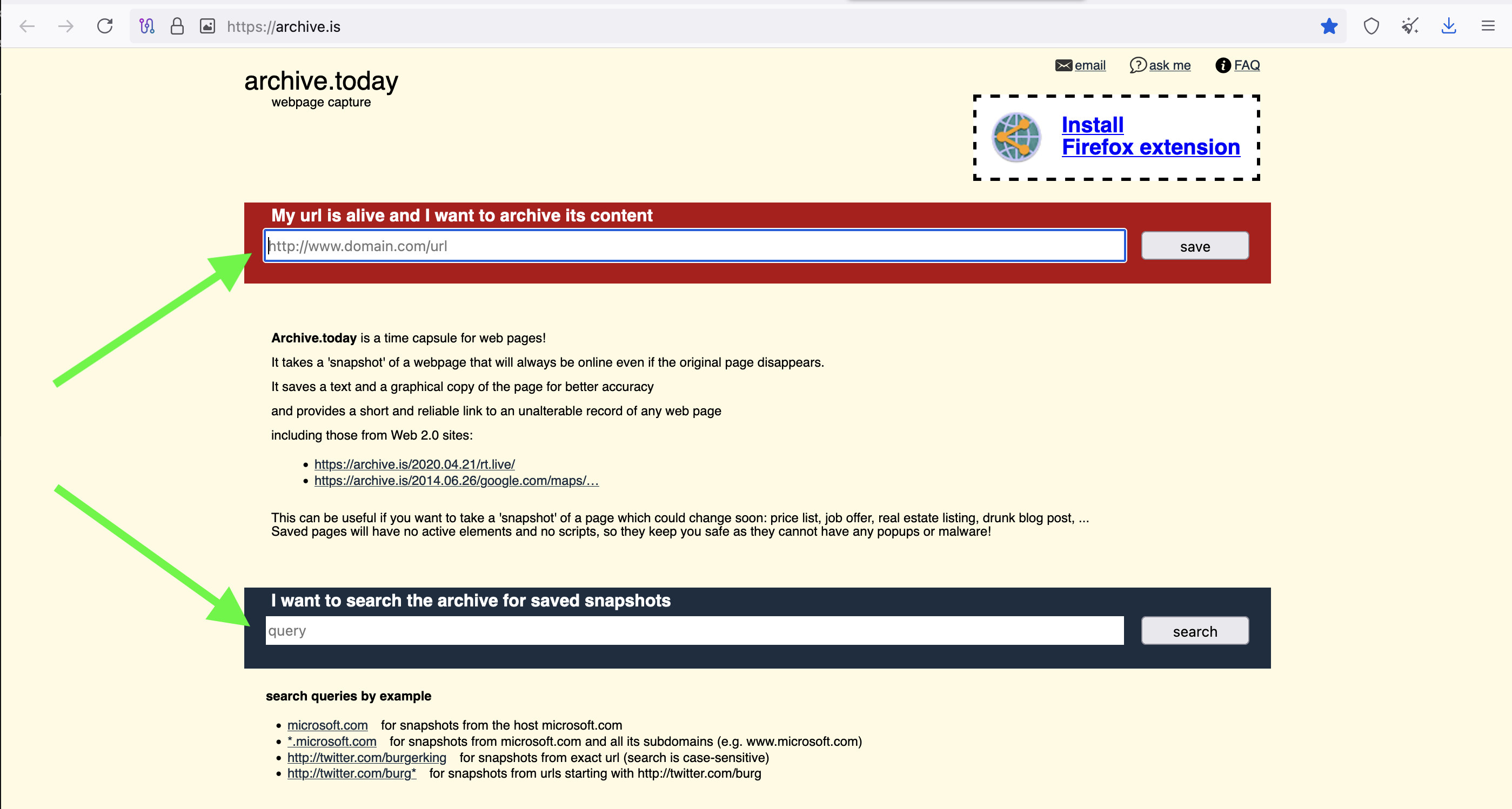 Archive.is in Tor Browser