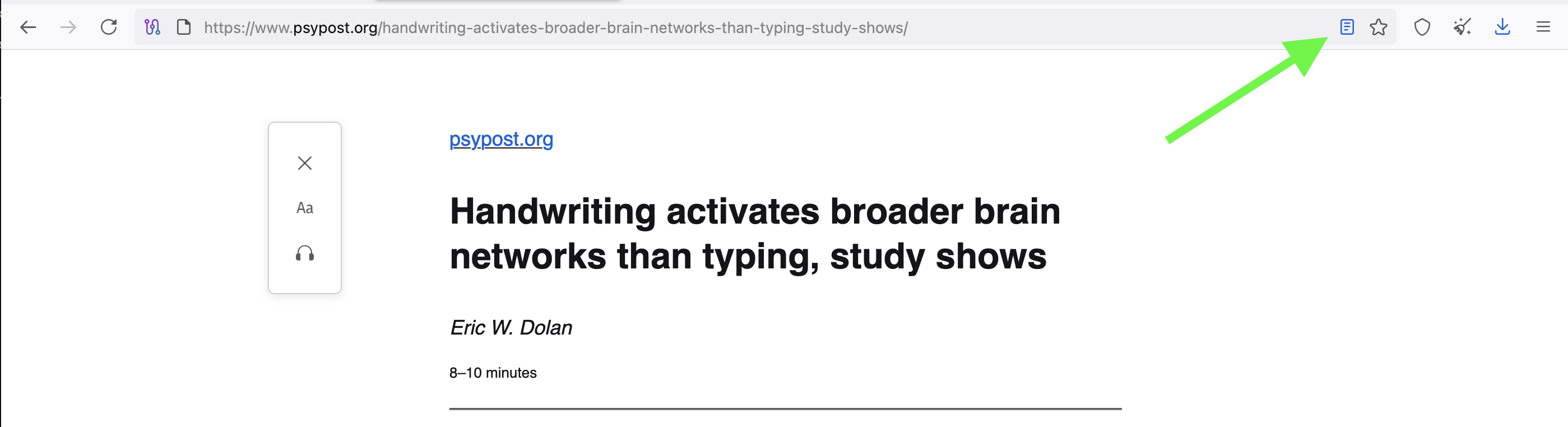 Reader View in Tor Browser